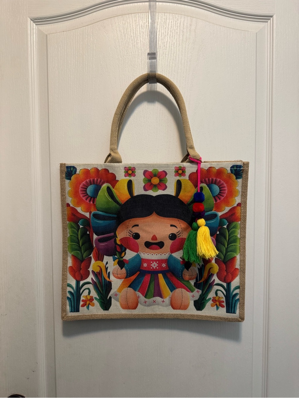 Lele Doll Jute Tote Bag
